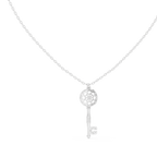 Elegant Skeleton Key Pendant with Crystal Detailing
