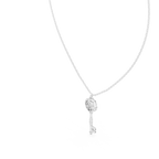 Elegant Skeleton Key Pendant with Crystal Detailing