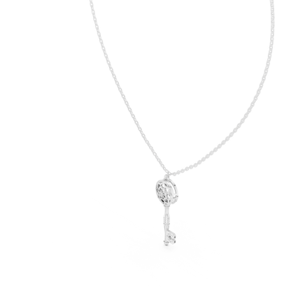 Elegant Skeleton Key Pendant with Crystal Detailing