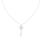 Elegant Skeleton Key Pendant with Crystal Detailing