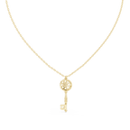 Elegant Skeleton Key Pendant with Crystal Detailing
