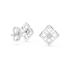 Stylish Lattice Design Gold Diamond Stud Earrings