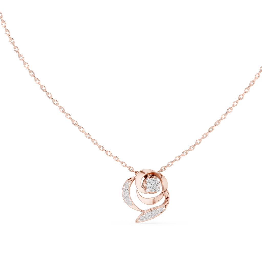 Elegant  Swirl Diamond Pendant Necklace for Women