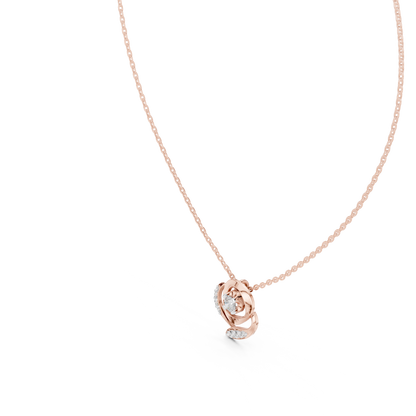 Elegant  Swirl Diamond Pendant Necklace for Women