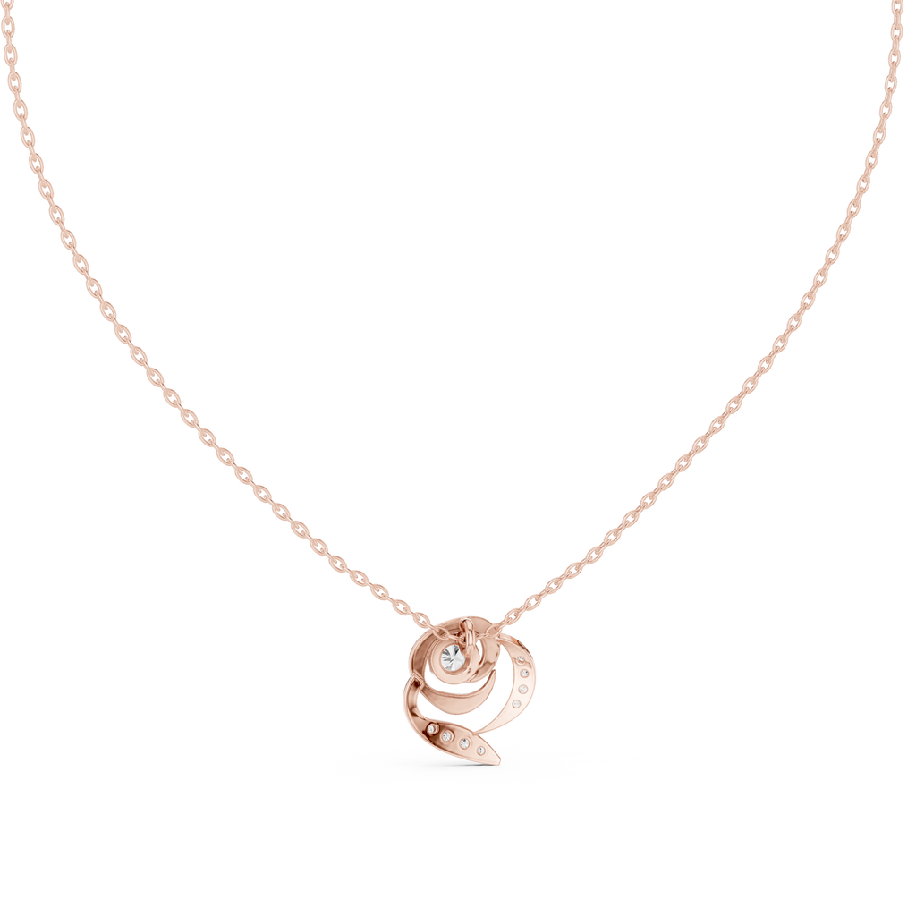 Elegant  Swirl Diamond Pendant Necklace for Women