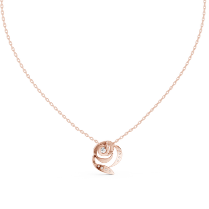 Elegant  Swirl Diamond Pendant Necklace for Women