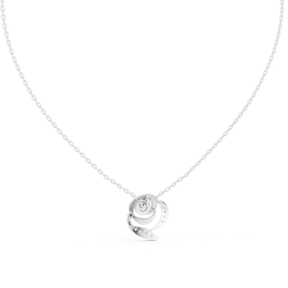 Elegant  Swirl Diamond Pendant Necklace for Women