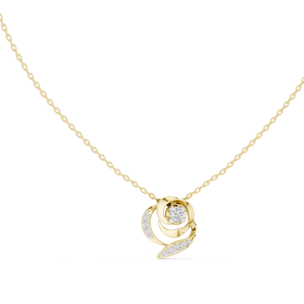 Elegant  Swirl Diamond Pendant Necklace for Women