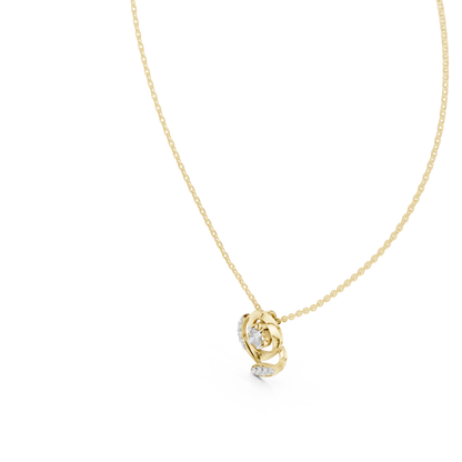 Elegant  Swirl Diamond Pendant Necklace for Women