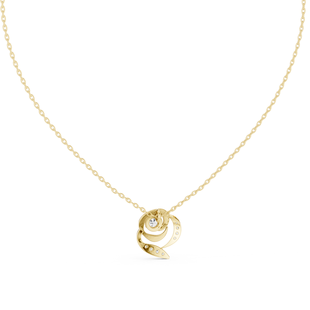 Elegant  Swirl Diamond Pendant Necklace for Women