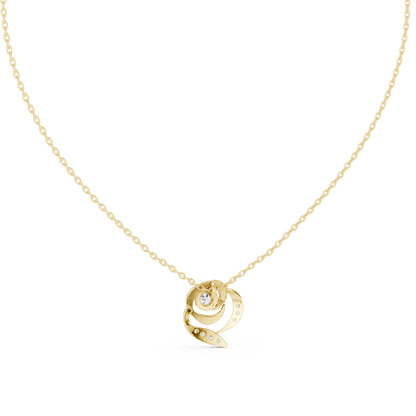 Elegant  Swirl Diamond Pendant Necklace for Women