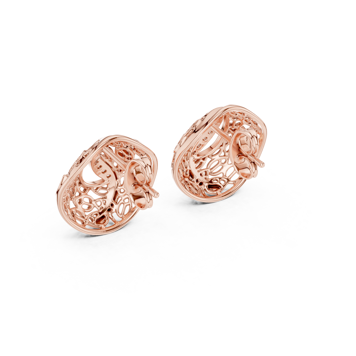 Vintage Style Gold Diamond Stud Earrings