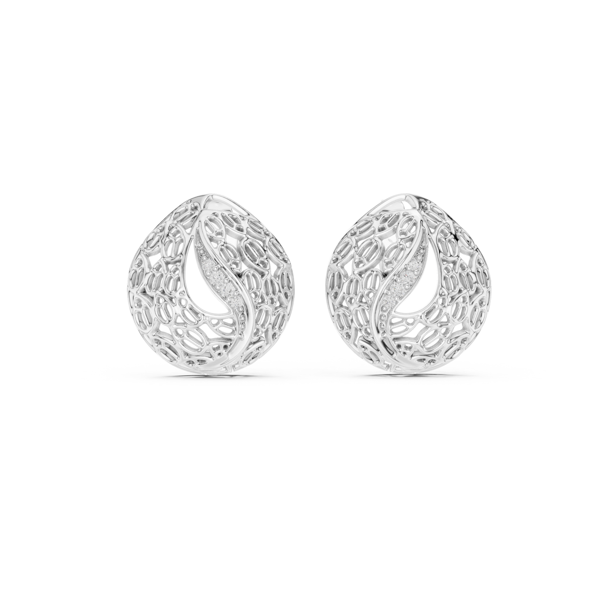 Vintage Style Gold Diamond Stud Earrings