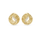 Funkelnde Diamant-Gold-Creolen | Ohrringe mit Blumenmuster
