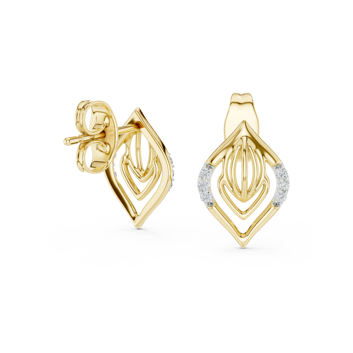 Lightweight Designer Gold Earrings Daily Wear