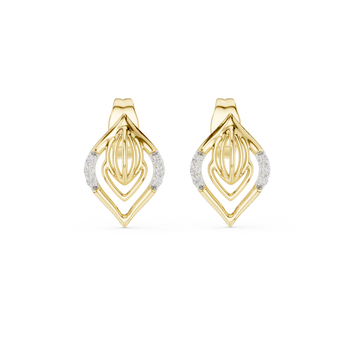 Lightweight Designer Gold Earrings Daily Wear