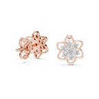 Luxury Petal Motif Diamond Earrings
