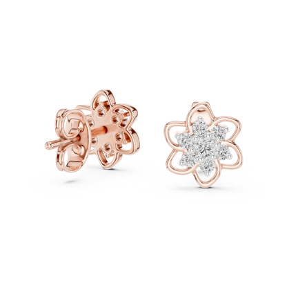 Luxury Petal Motif Diamond Earrings
