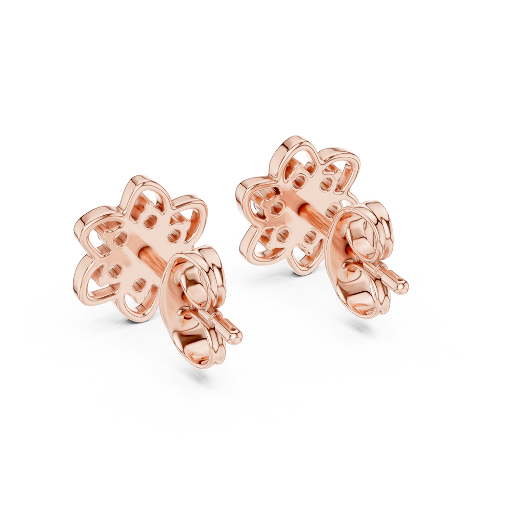 Luxury Petal Motif Diamond Earrings