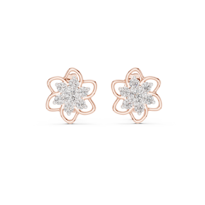 Luxury Petal Motif Diamond Earrings