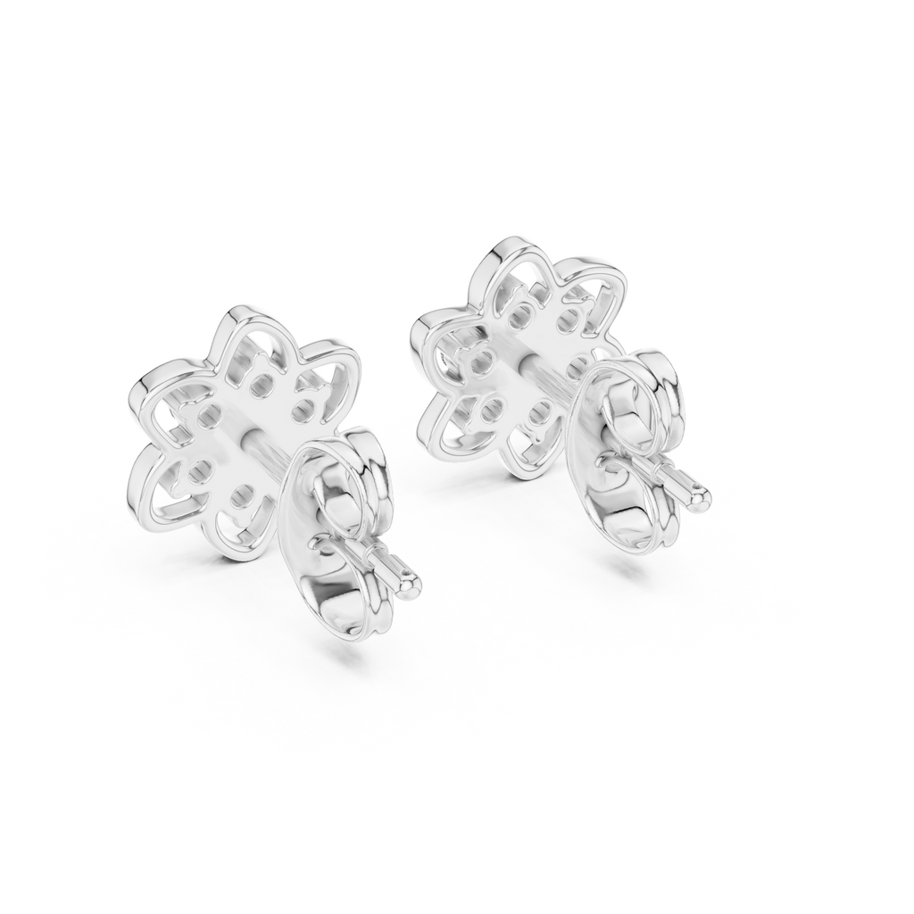 Luxury Petal Motif Diamond Earrings