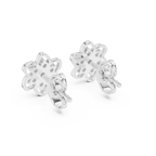Luxury Petal Motif Diamond Earrings