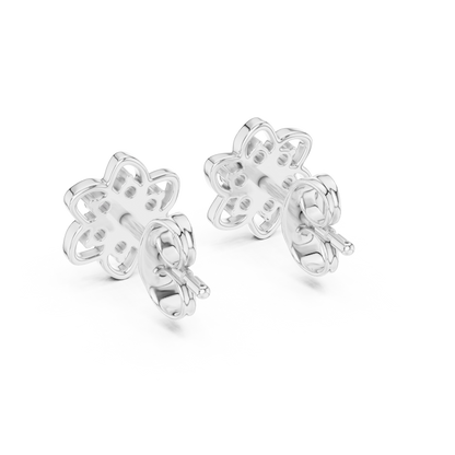 Luxury Petal Motif Diamond Earrings