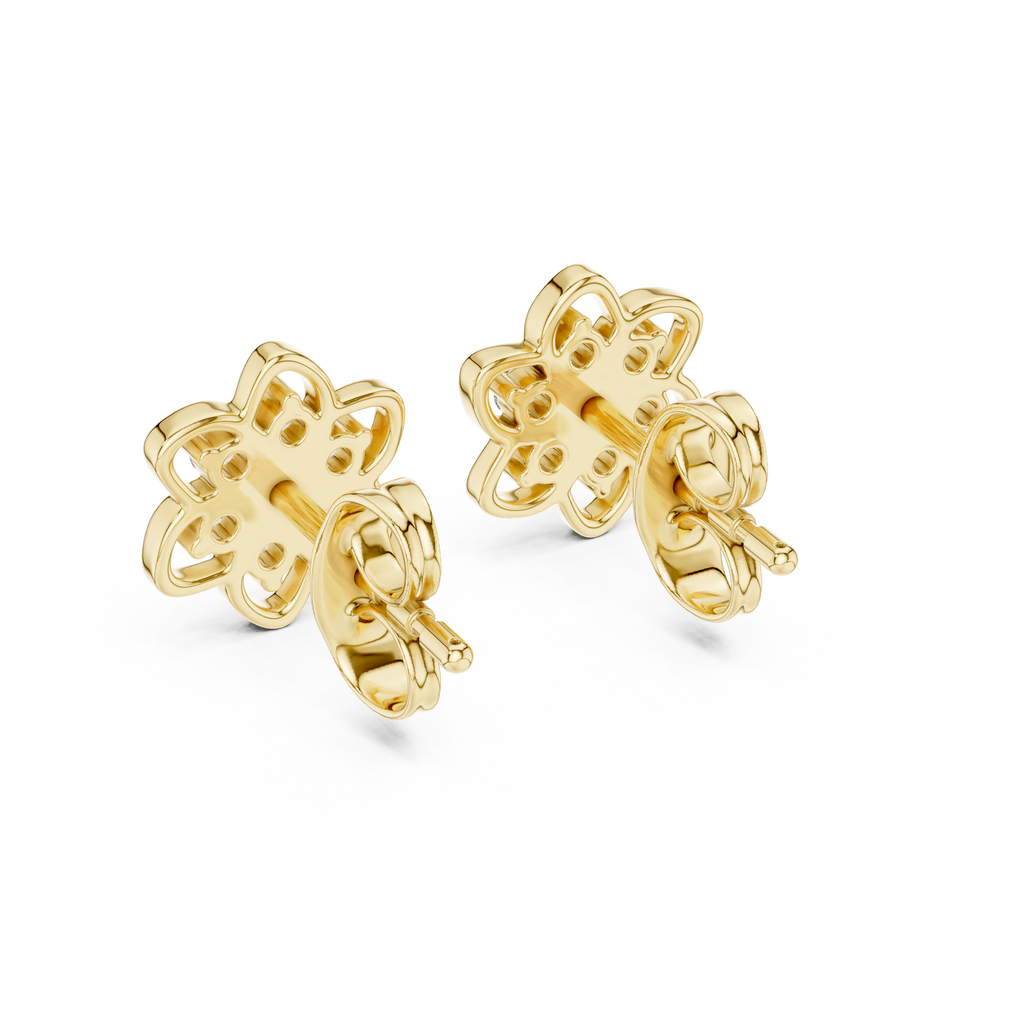 Luxury Petal Motif Diamond Earrings