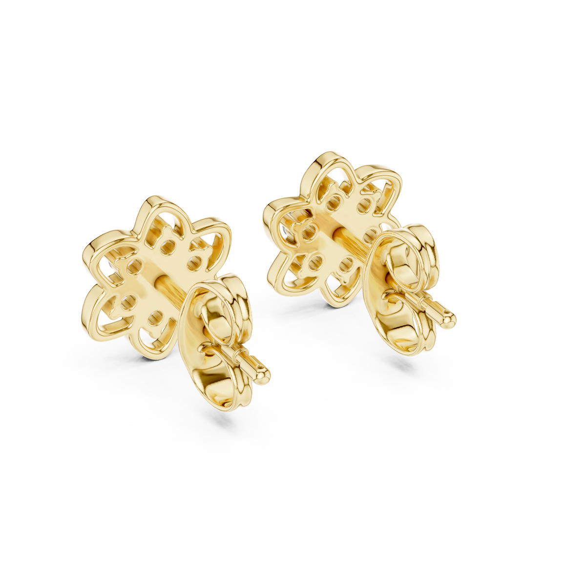 Luxury Petal Motif Diamond Earrings