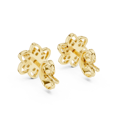 Luxury Petal Motif Diamond Earrings