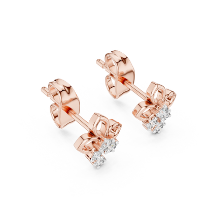 High-End Floral Ribbon Diamond Earrings