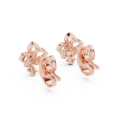 High-End Floral Ribbon Diamond Earrings