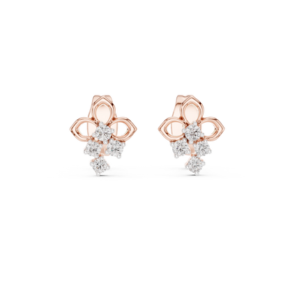 High-End Floral Ribbon Diamond Earrings