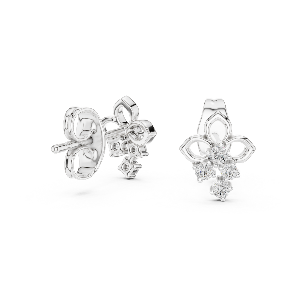 High-End Floral Ribbon Diamond Earrings