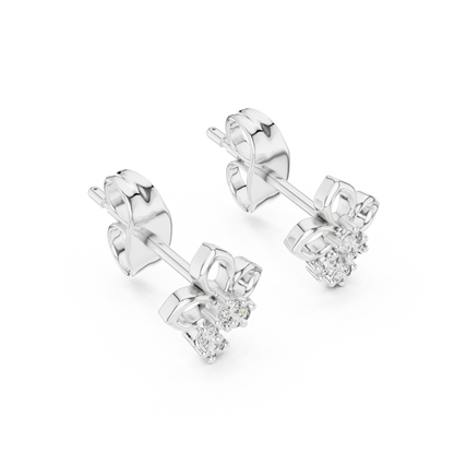High-End Floral Ribbon Diamond Earrings
