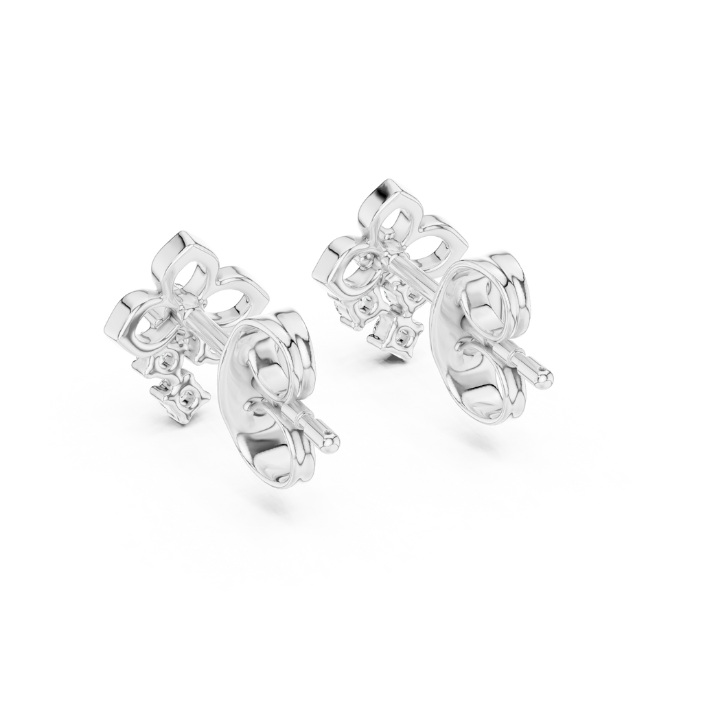 High-End Floral Ribbon Diamond Earrings