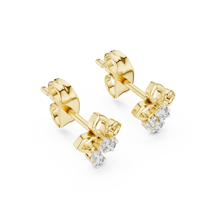 High-End Floral Ribbon Diamond Earrings