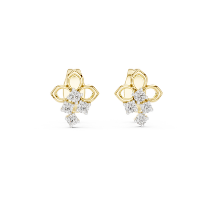 High-End Floral Ribbon Diamond Earrings