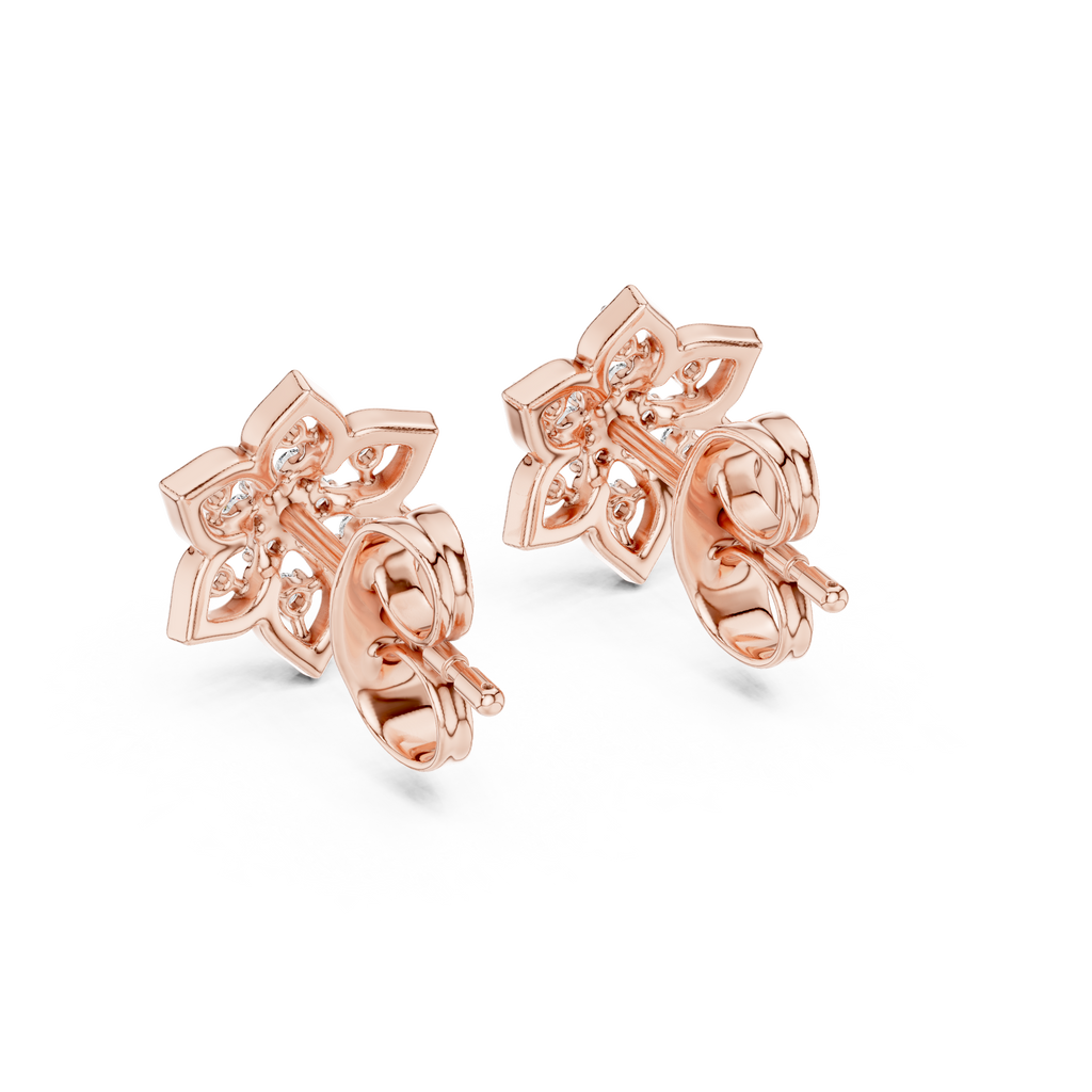 Premium Gold Star Design Diamond Stud Earrings Gift