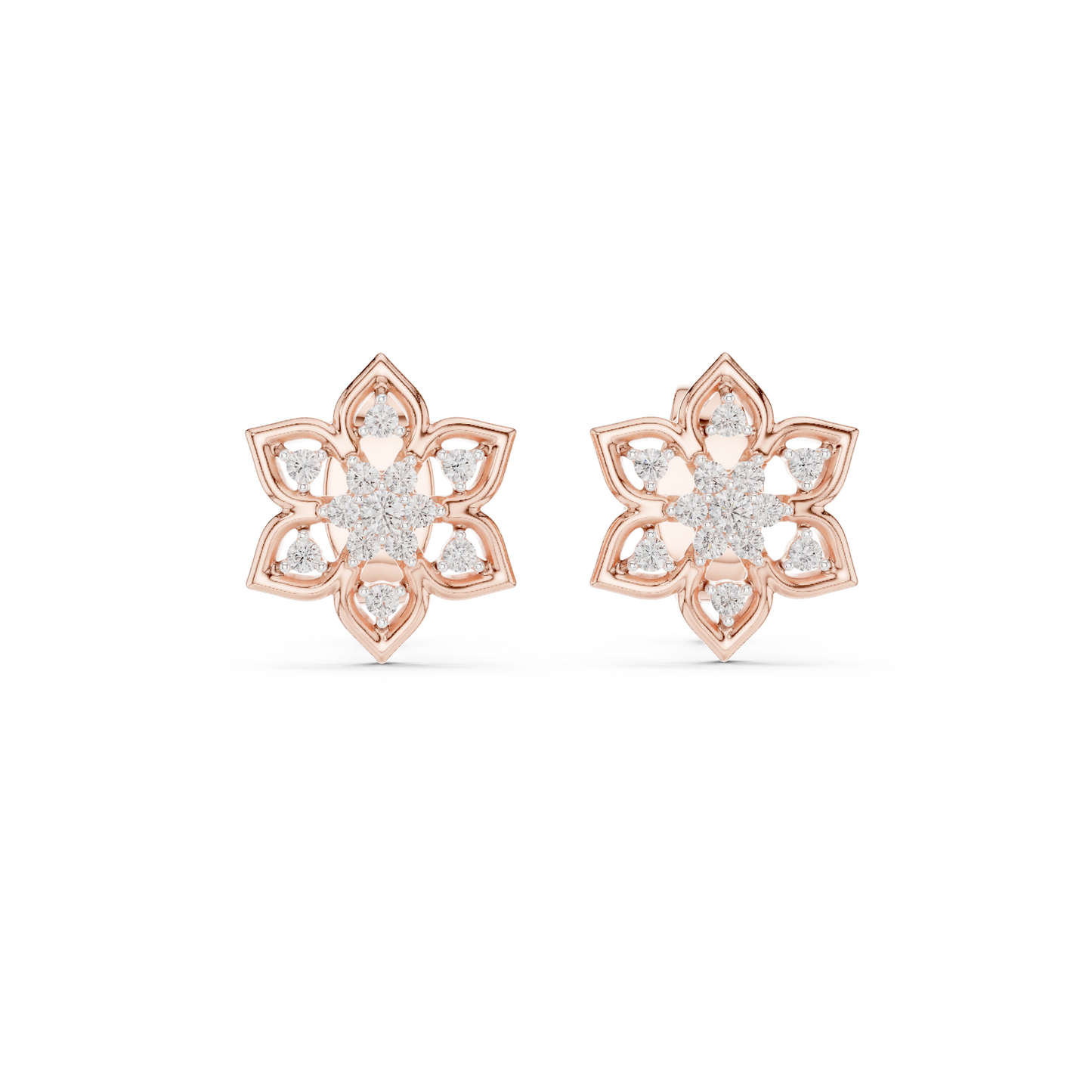 Premium Gold Star Design Diamond Stud Earrings Gift