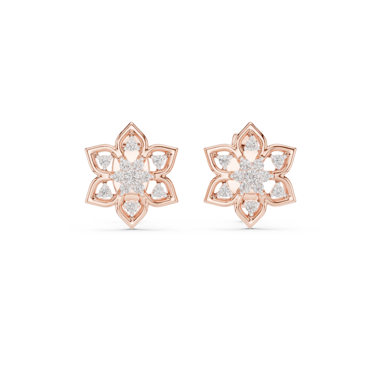 Premium Gold Star Design Diamond Stud Earrings Gift