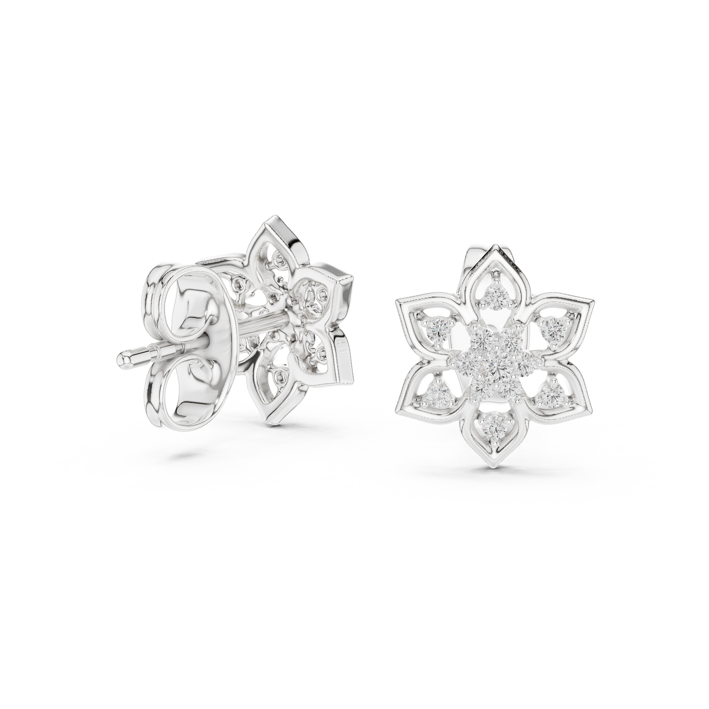 Premium Gold Star Design Diamond Stud Earrings Gift