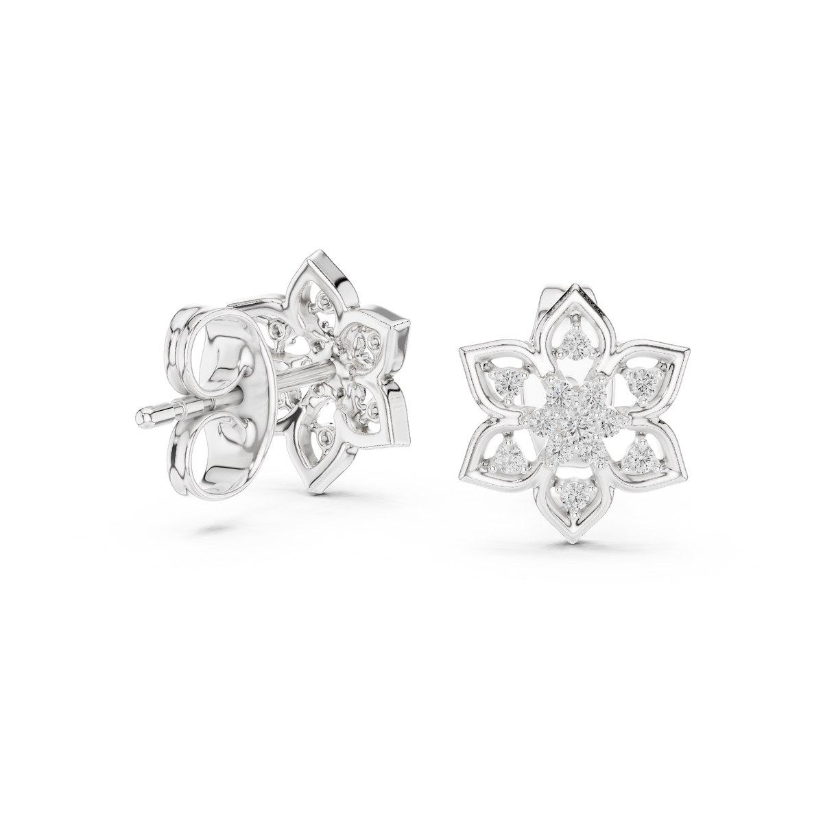 Premium Gold Star Design Diamond Stud Earrings Gift