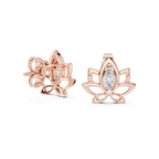 Celestial Lotus Marquise Diamond Stud Earrings