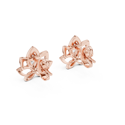 Celestial Lotus Marquise Diamond Stud Earrings