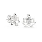 Celestial Lotus Marquise Diamond Stud Earrings