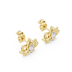 Celestial Lotus Marquise Diamond Stud Earrings