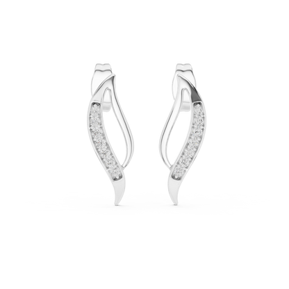 Elegant Vine Curve Diamond Earrings