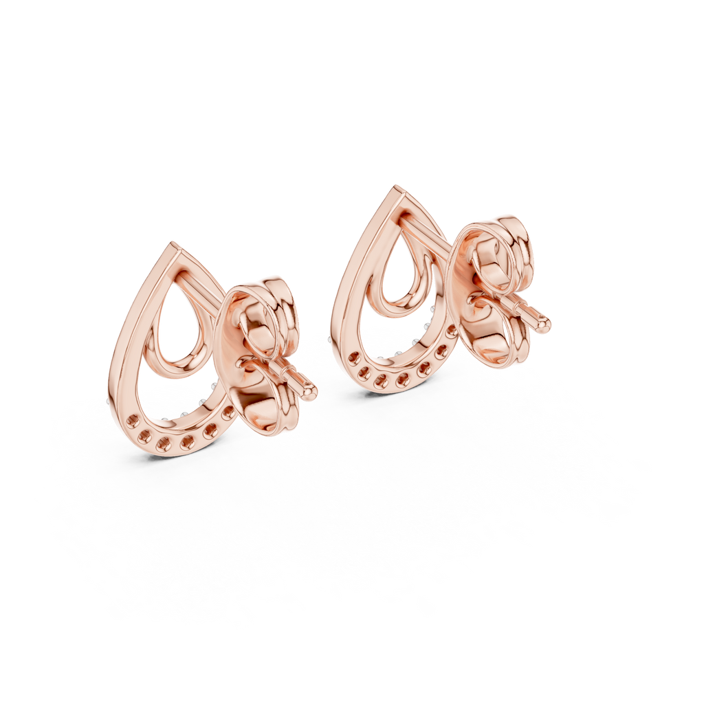 Funkelnde Diamant-Gold-Creolen | Ohrringe mit Blumenmuster