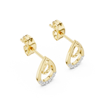 Funkelnde Diamant-Gold-Creolen | Ohrringe mit Blumenmuster